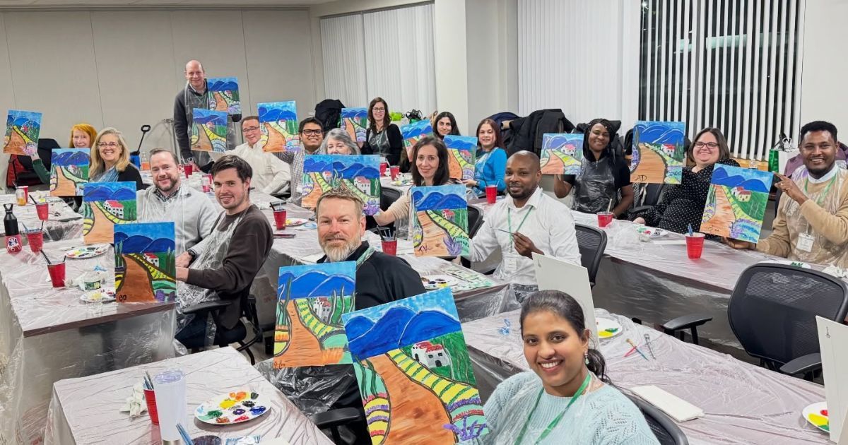 Virtual Team Building Activity, Online Paint and Sip