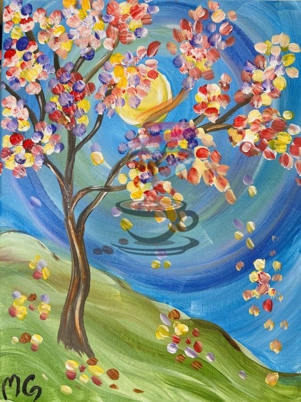 Fall Foliage acrylic painting