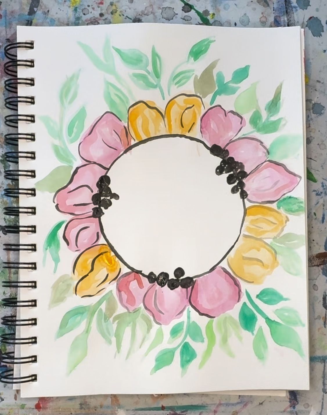 person tracing flowers