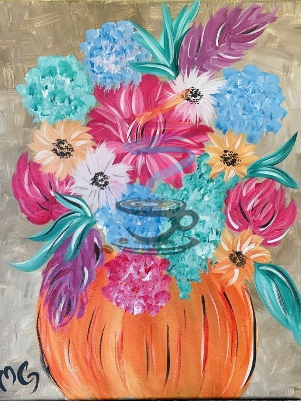 Pumpkin Centerpiece acrylic painting