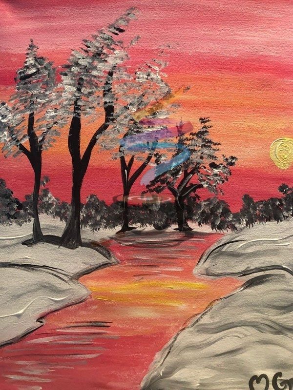 Red River acrylic painting