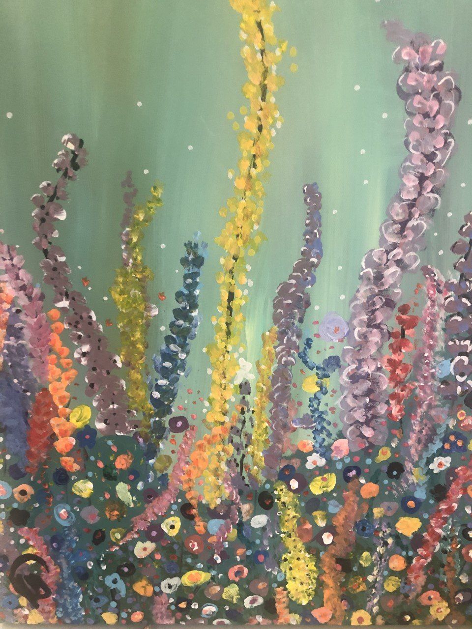 flower canvas painted in art class