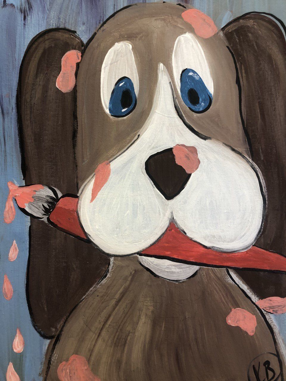 painting of a cute dog