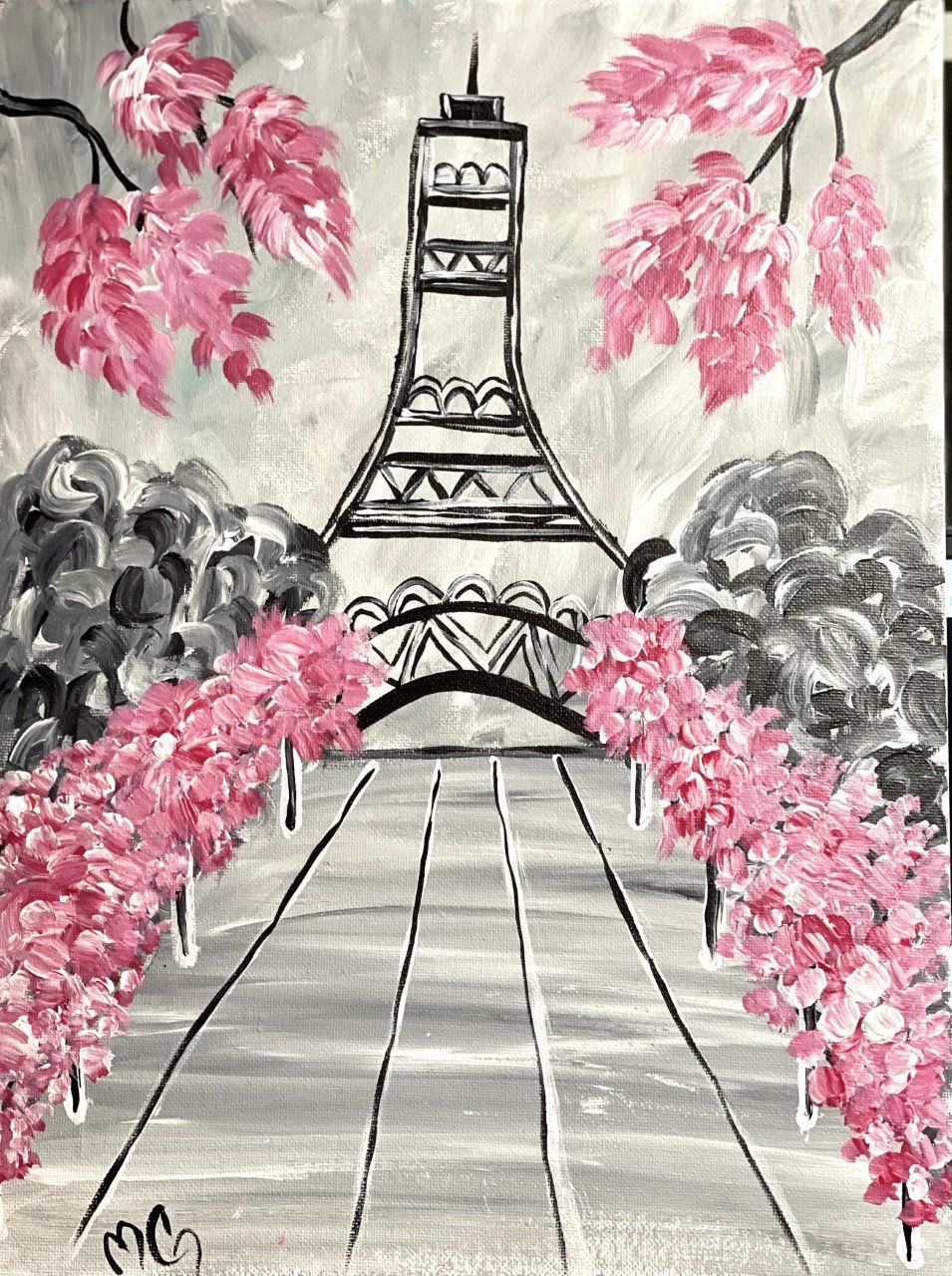 painting of Eiffel tower