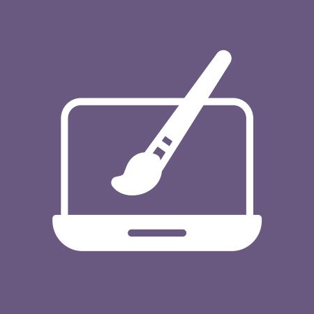 computer showing a paintbrush