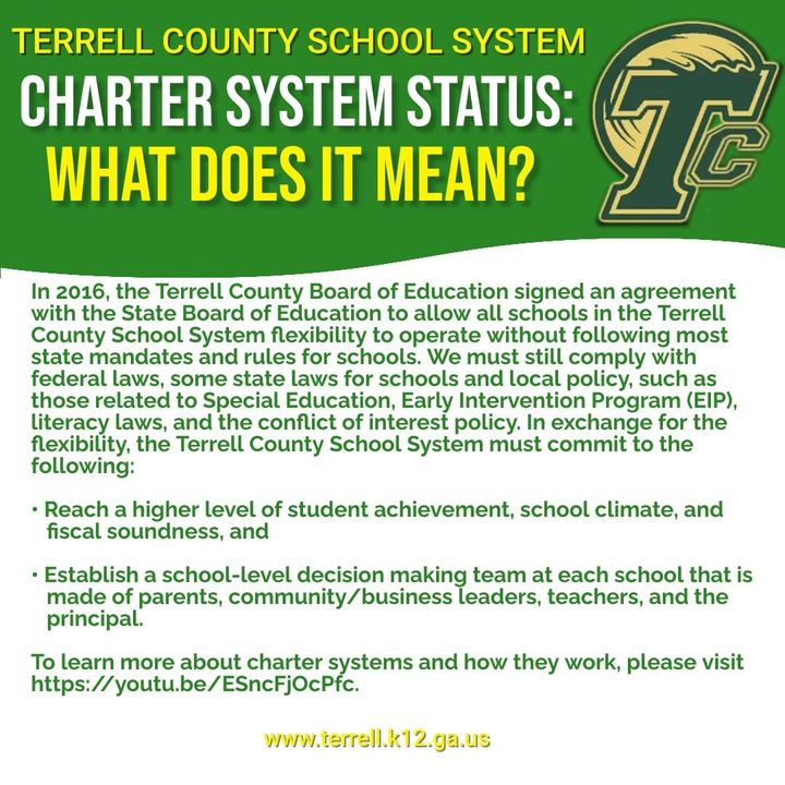 An announcement about charter system status