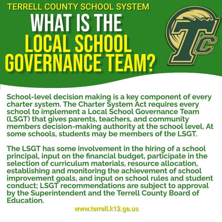 An announcement about the Local School Governance Team