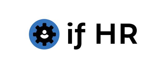 Logoen til «if HR»: blå sirkel med gir- og personikon, ved siden av svart tekst.