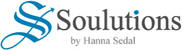 Logo med blågrønn «S»-design, teksten «Soulutions» og slagordet «by Hanna Sedal».