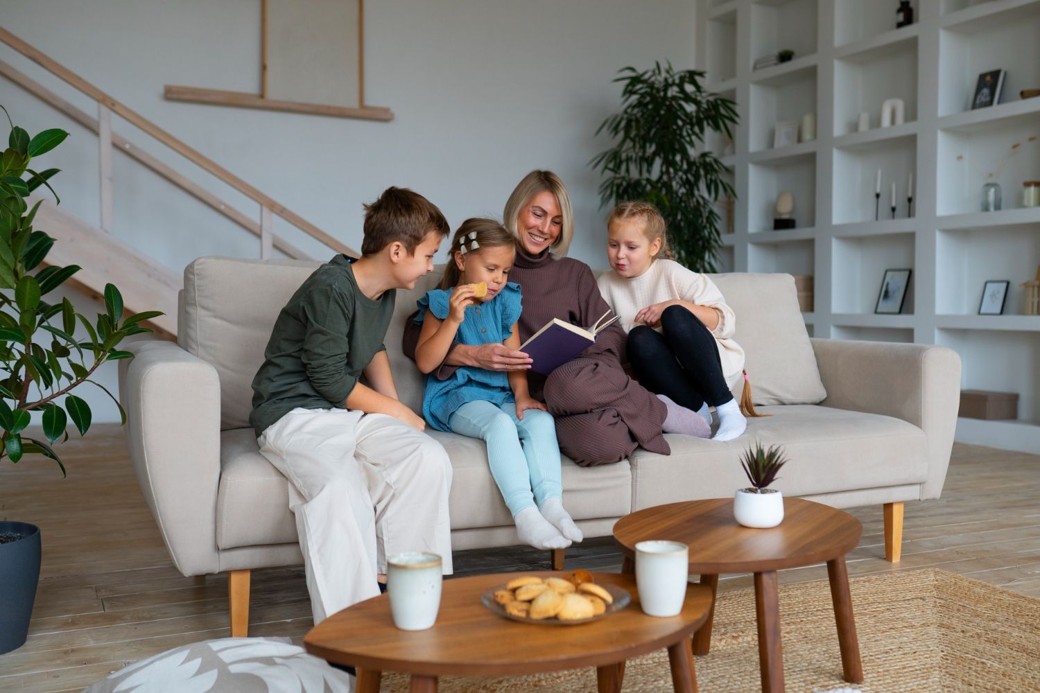 Two cars, blue and black, crashed on a road. The blue car's front is damaged, and the black car's rear is damaged.