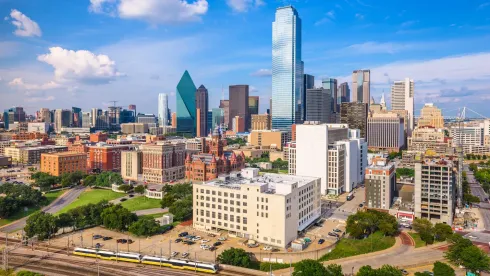 Arial view of downtown Houston, TX