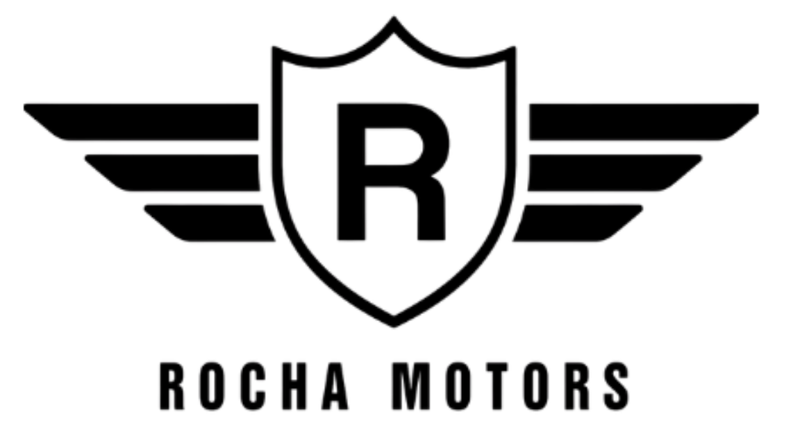 Logotipo da Rocha Motors. Escudo com a letra 