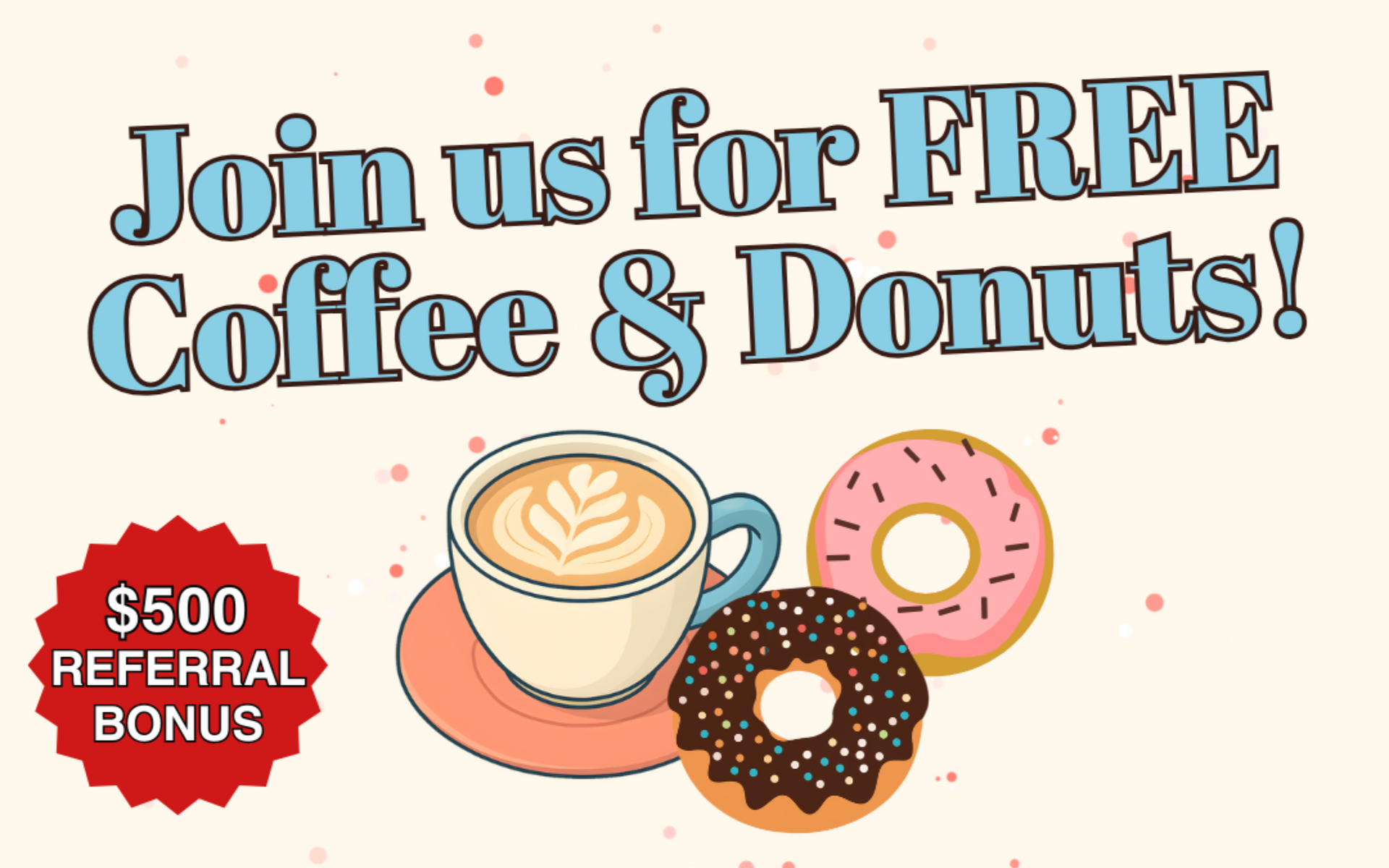 Residents enjoying coffee, donuts, and bagels at a Hardy Apartments community event near SDSU