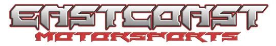 East Coast Motorworks logo in metallic gray and red text