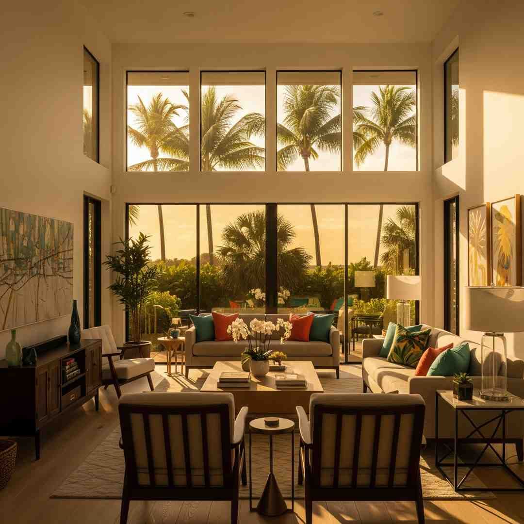 modern Florida home interior with window film - window film jacksonville