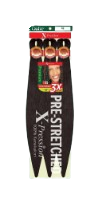 A package of xpression pre stretched braiding hair.