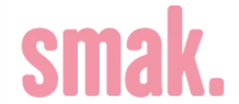 Das Wort Smak ist in rosa auf weißem Hintergrund geschrieben