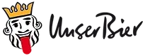 Das Logo von „Unser Bier“ zeigt einen König mit einer Krone auf dem Kopf.
