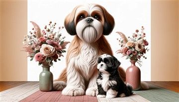 Senior Shih Tzu with Shih Tzu Puppy