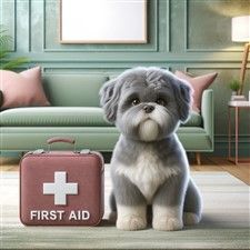 Shih Tzu with First Aid Kit, Illustrated