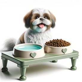 Shih Tzu Raised Dog Bowl Example Image