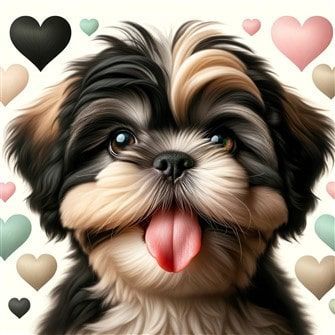 Shih Tzu about to lick 