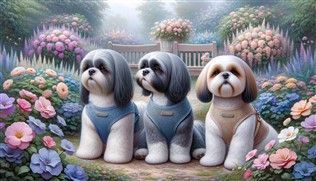 Shih Tzu dogs with harness vests example
