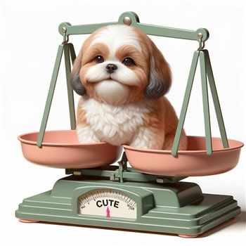 Shih Tzu puppy on a scale