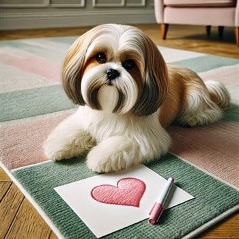 Shih Tzu with Love Note