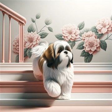 Shih Tzu with Strong Bones Walking Up Stairs 