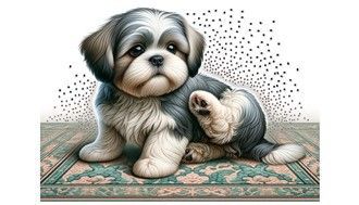 A Shih Tzu with Fleas - Illustrated  image 