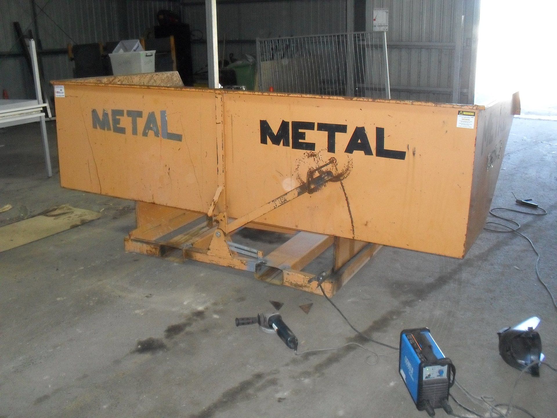 Outer frame of the equipment being welded