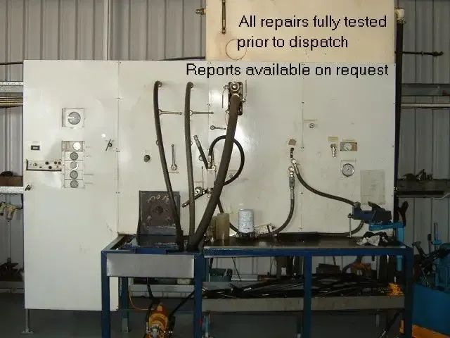 Testing Station With Hoses, Gauges, and Bench — Alloway Hydraulics in Mount Saint John, QLD