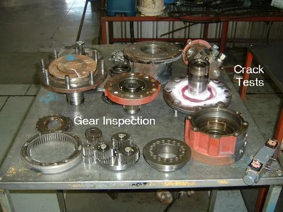 Various Vehicle Gear Parts Undergoing Crack Tests and Gear Inspection — Alloway Hydraulics in Mount Saint John, QLD