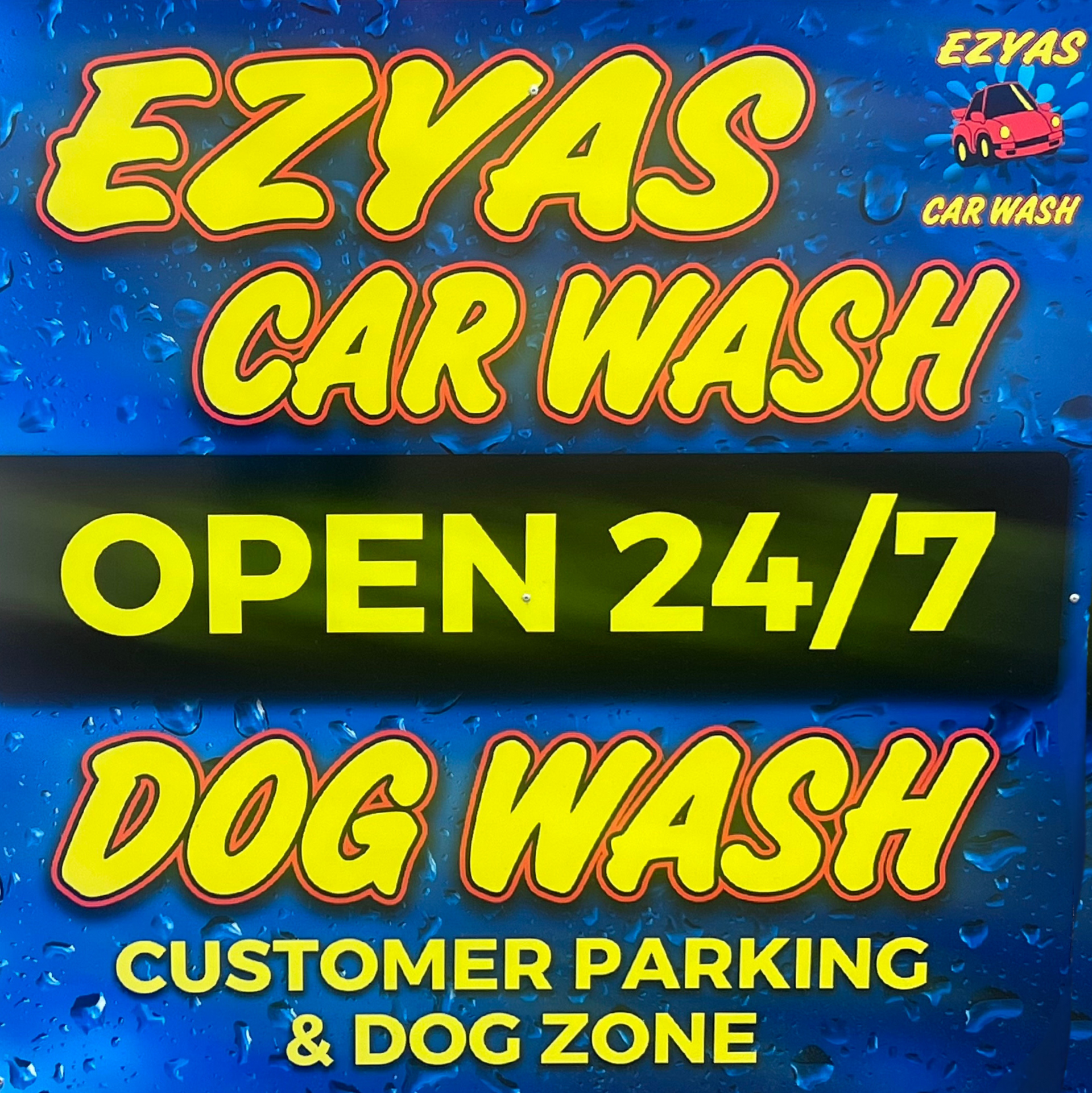 24/7 Car and Dog Wash Signage - Car Wash in Darwin, NT