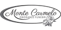 Un logo in bianco e nero per le onoranze funebri di monte carmelo con due rose.