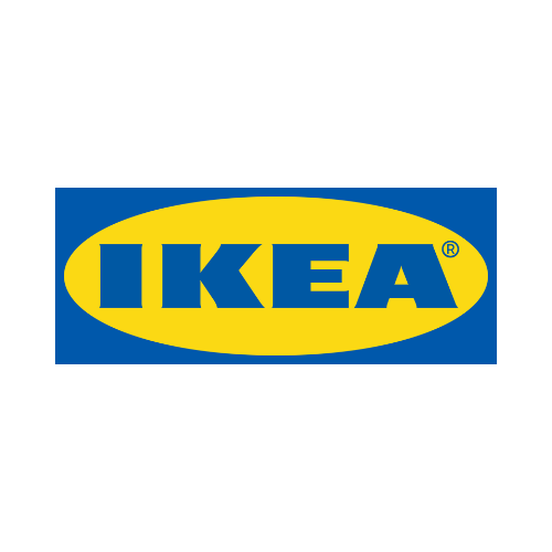 A blue and yellow ikea logo on a white background.