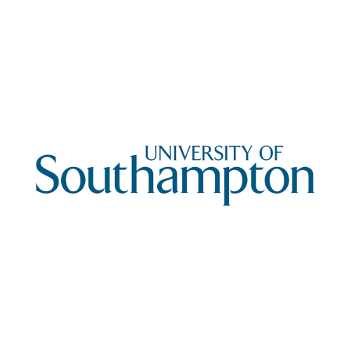 The university of southampton logo is blue and white on a white background.