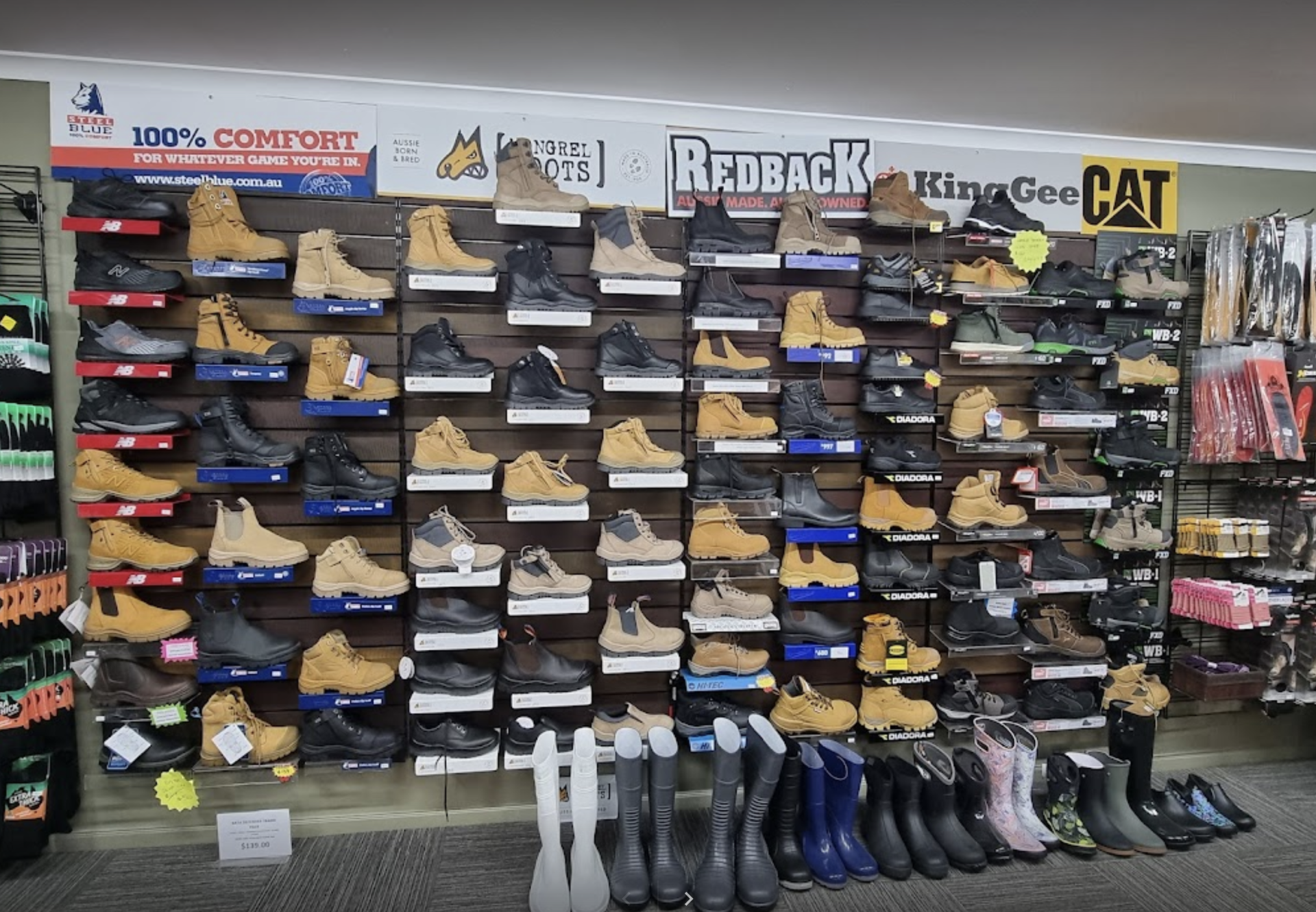 Worker Shoes Display - Quality Work Uniforms South Nowra, NSW