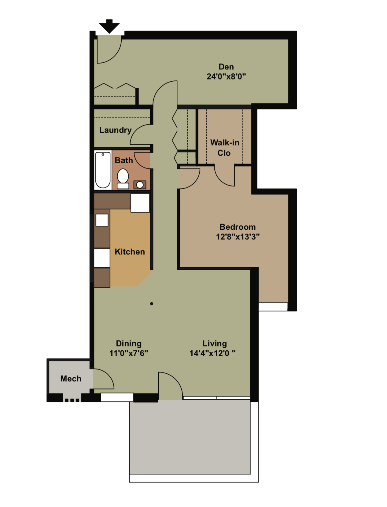 1 Bed, 1 Bath & Den – $2,575 – 975 Sq Ft