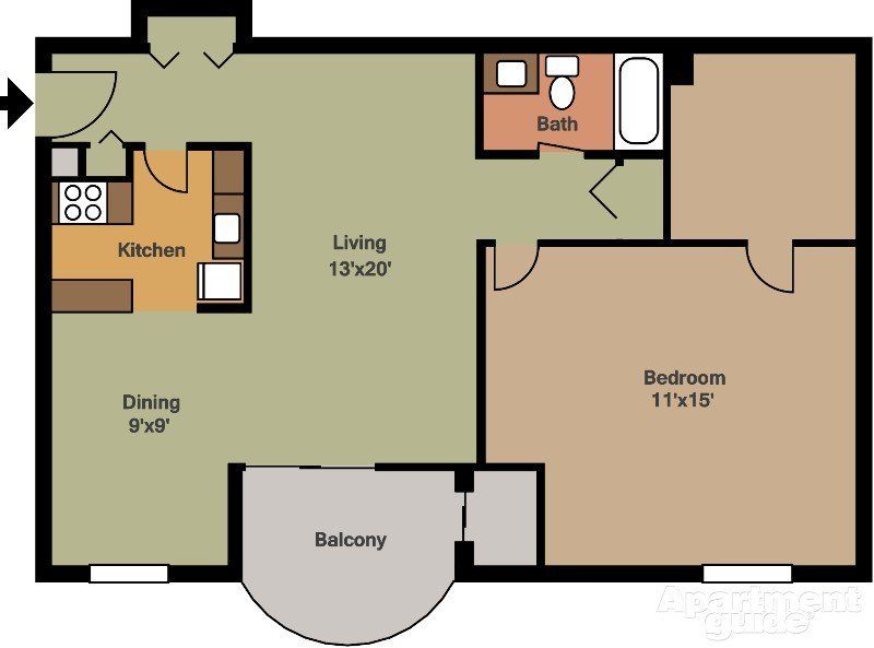 1 Bed, 1 Bath – $2,120 – 800 Sq Ft
