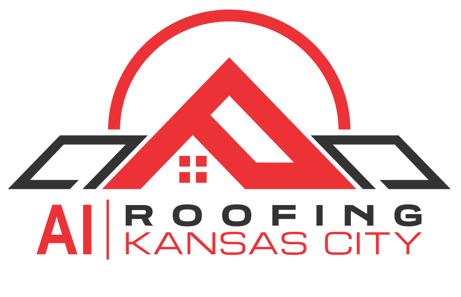 A logo for a company called roofing kansas city