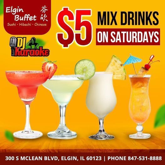 $5 Mix Drinks Gift Card – Elgin, IL – Elgin Buffet