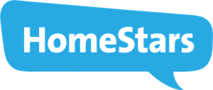 HomeStars logo, white text on a blue speech bubble.