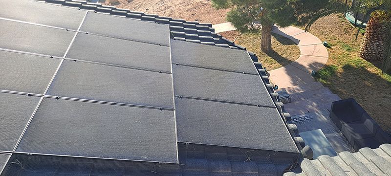 Solar panels covered with dirts caused by the rainwater