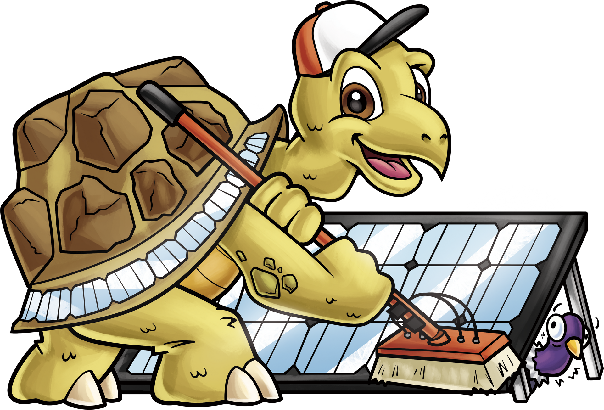 Morris the Tortoise Morris the Tortoise cleaning solar panels