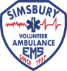 The logo for simsbury volunteer ambulance ems since 1957