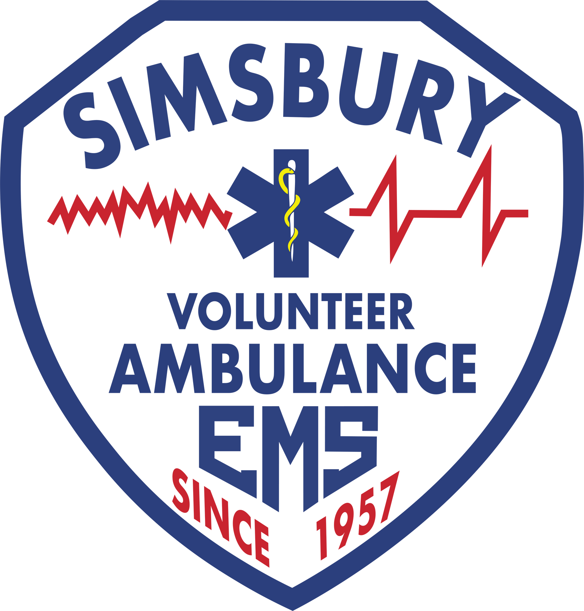 The logo for simsbury volunteer ambulance ems since 1957