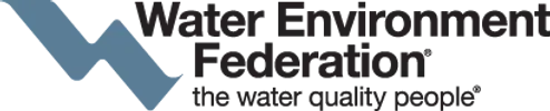 Water Environment Federation logo with blue wave icon and gray text 