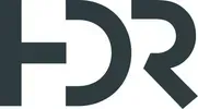Stylized dark gray “FDR” logo on a white background
